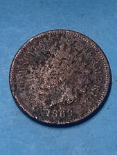 1869 Indian Head Cent - Key Date - Env. Damage - As Shown! (#0253)