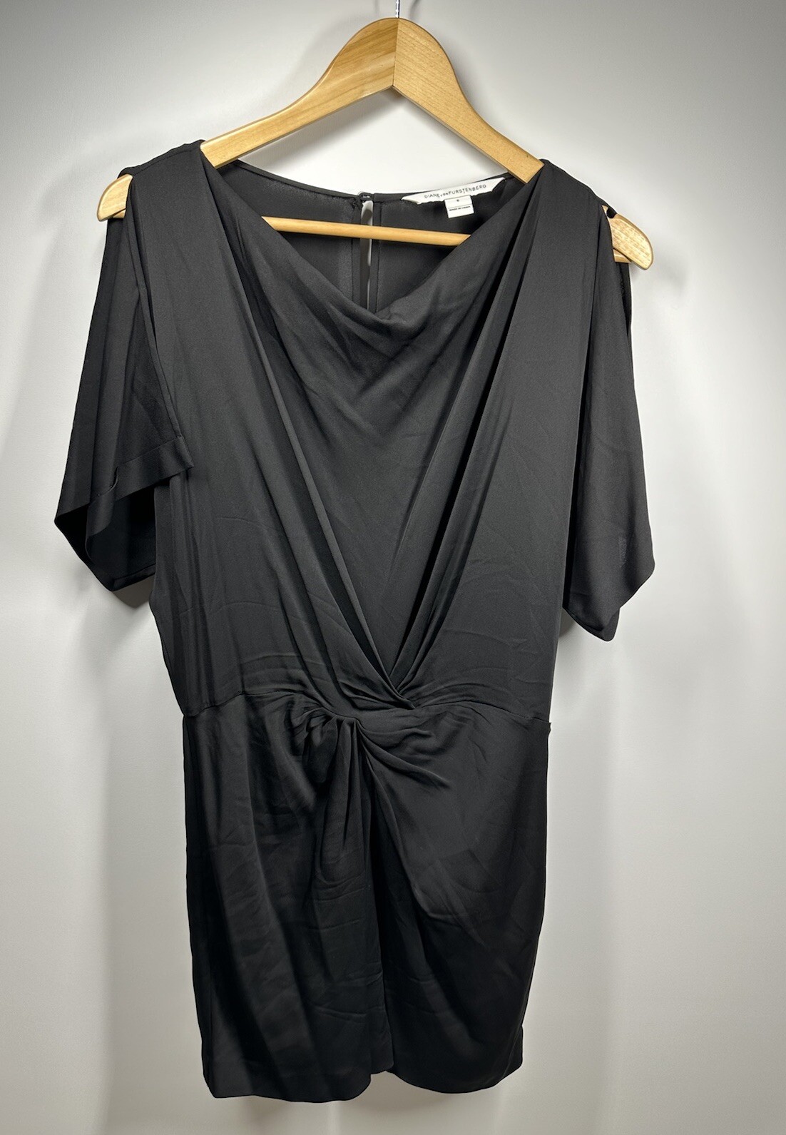Diane Von Furstenberg Womens Silk Romper One Piece Black Size 6