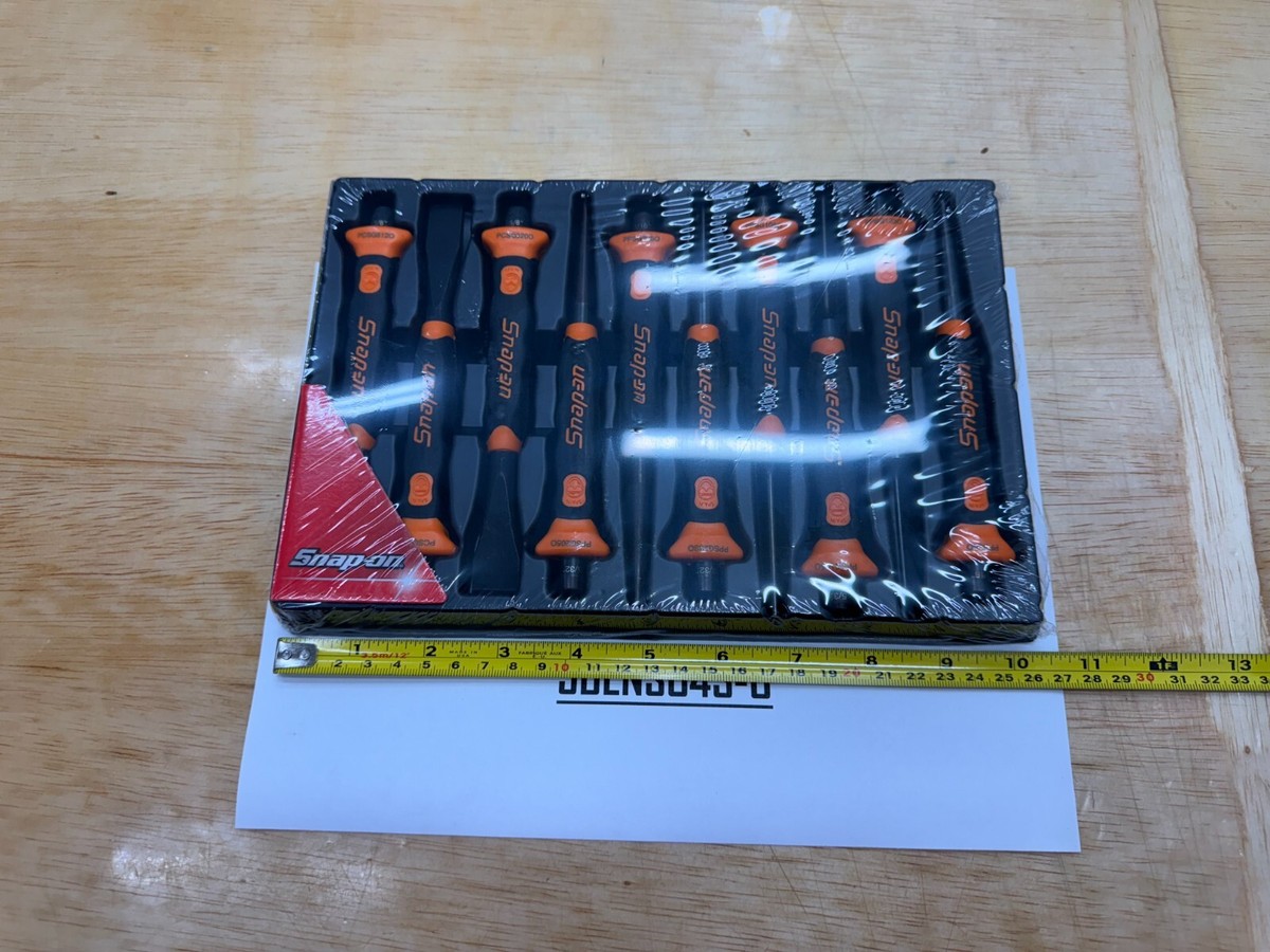Snap-on Tools NEW ORANGE 10 Piece Soft Grip Punch and Chisel Set