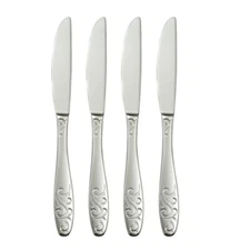 Oneida Filigree Set of 4 Solid Handle Dinner Knives 9 3/8"