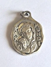 Pax Mundi Our Lady Mary Of World Peace Vintage Sterling Silver Medal, Charm...
