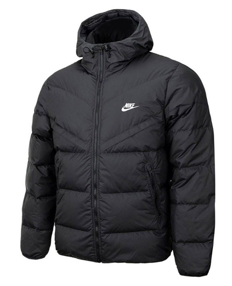 nike sportswear windrunner down fill men's hooded jacket black