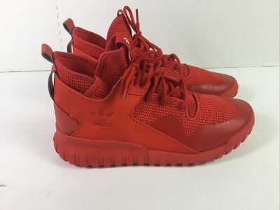 Adidas Tubular X Triple Red Sneakers AQ5452 Men's Size 11.5 Basketball Shoes