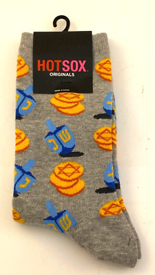 Hanukkah Chanukah Dreidels Gelt Socks Sock Size 9-11 Shoe Size 4-10 1/2 Gray