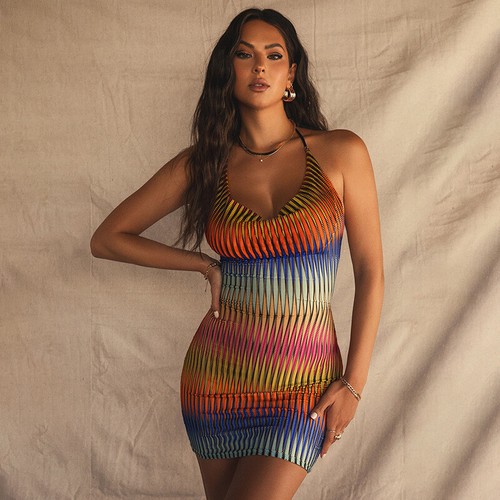 bodycon v neck mini dress