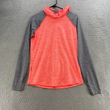 Under Armour Hoodie Womens M Fitted Threadborne Orange Gray HeatGear Stretch