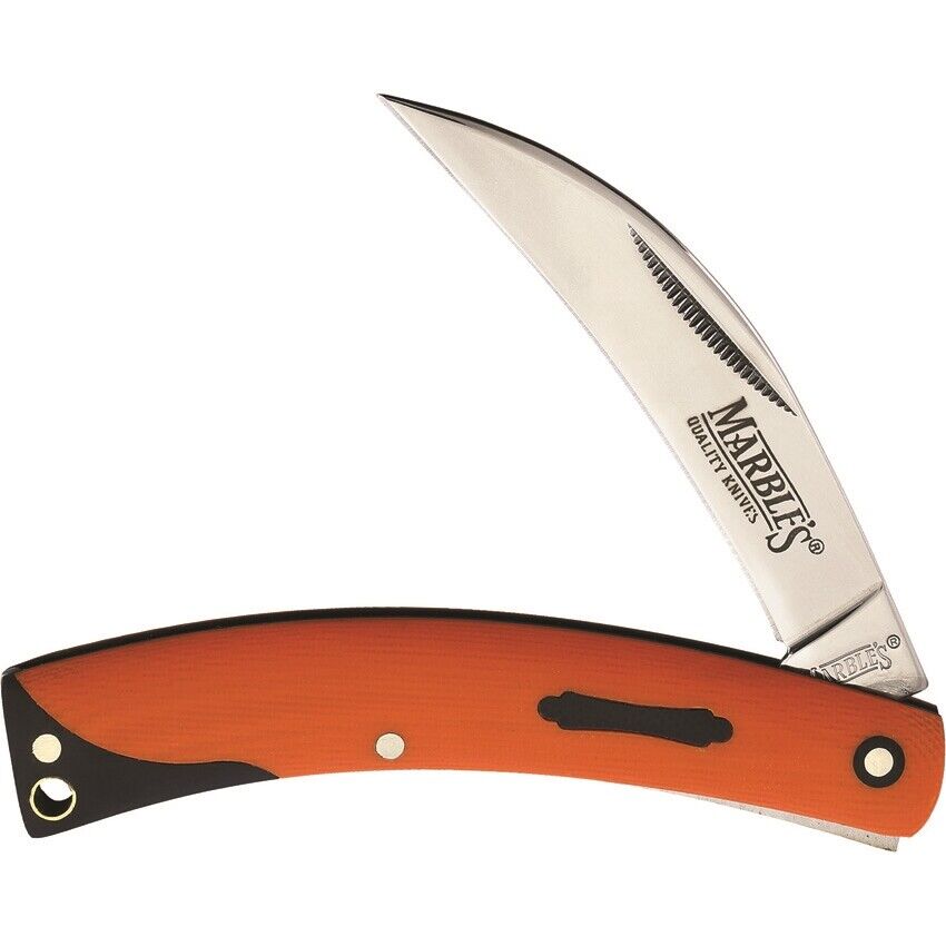 MARBLES HAWKBILL PRUNER REAPER ORANGE G-10 RAZOR KNIFE 4590