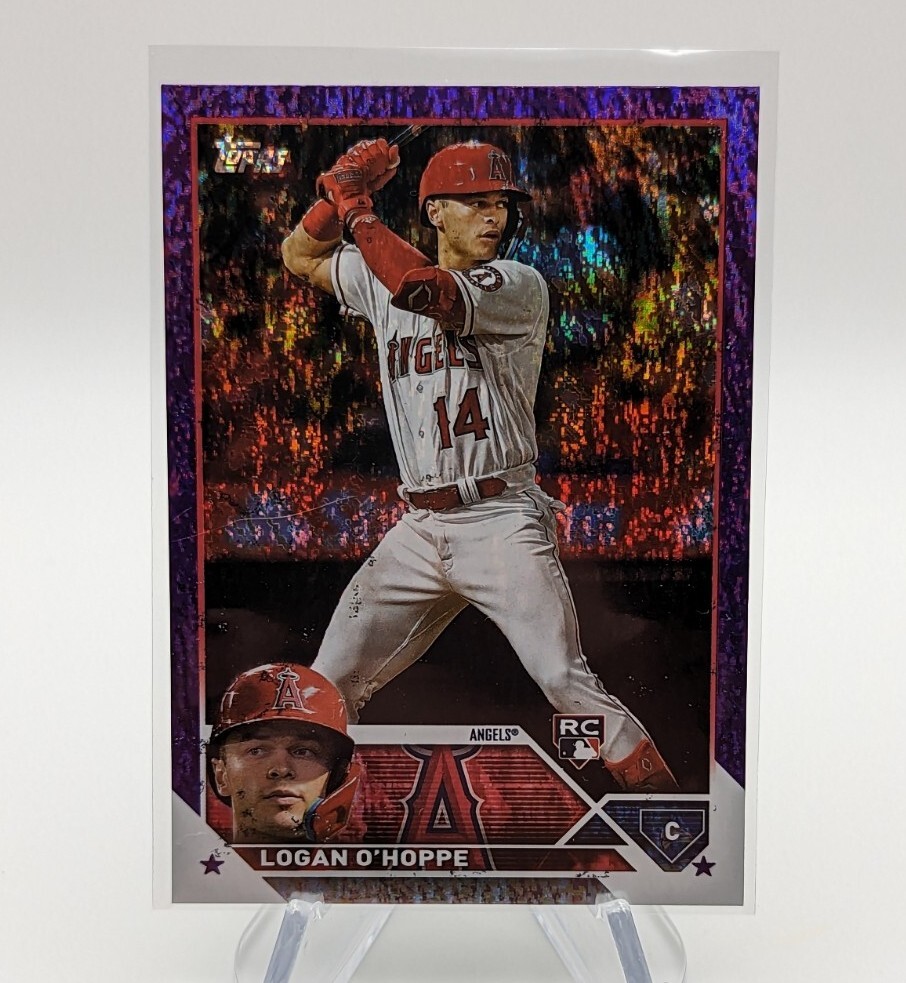 Logan O'Hoppe 2023 Topps Series 2 Baseball 363 Purple Foilboard SP RC #d/799