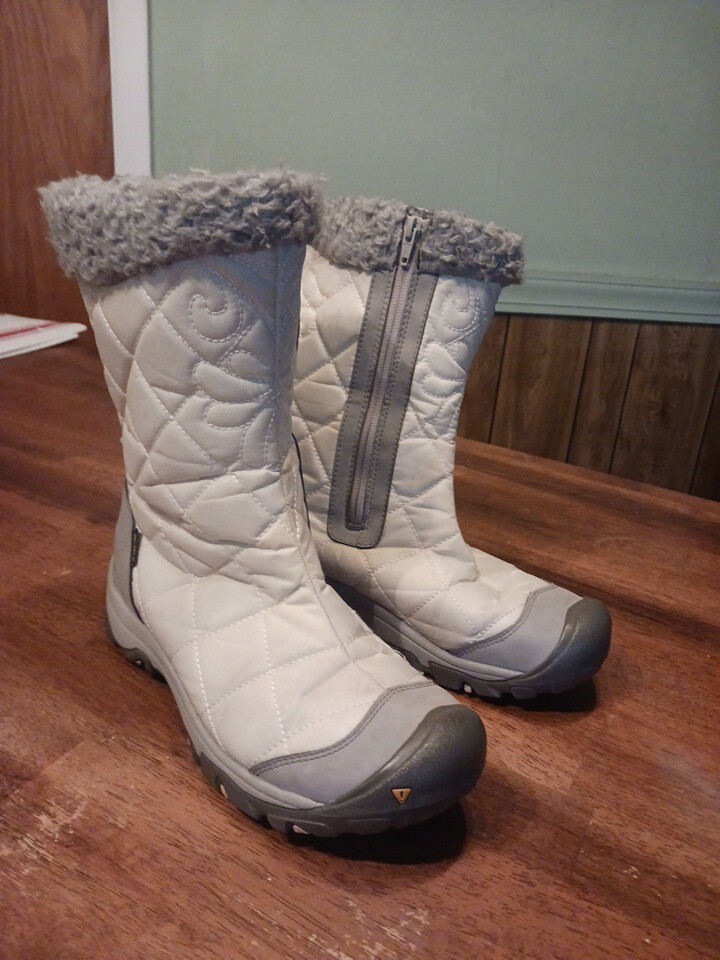 Stivali da neve Keen Dry Warm 200 grammi isolati impermeabili grigio avorio donna misura 8 5