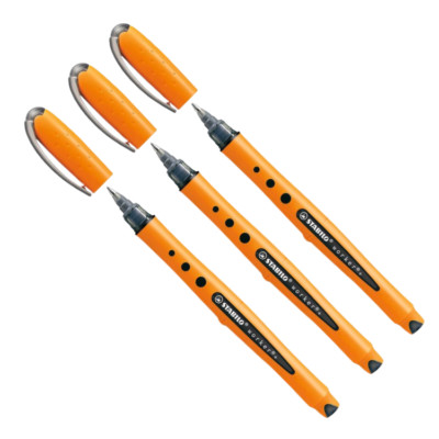 3x Stabilo Tintenroller Tintenschreiber worker+ medium 0,5 mm schwarz 2018/46
