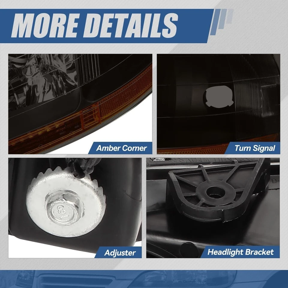 Faros delanteros con lente ahumada para Honda Accord 1998-2002 con par LED DRL Foto 4 de 4