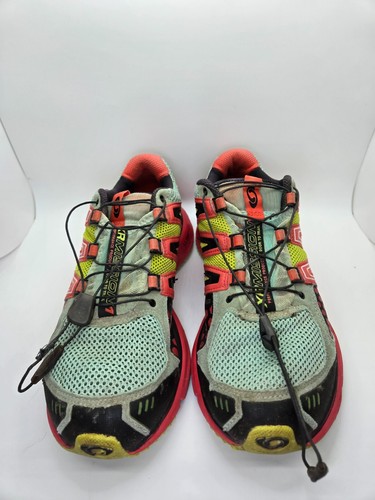 Salomon XR Mission 1 Trailschuhe Damen 9,5 rot grün Wandern Laufen Sneaker " - Bild 2 von 8