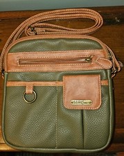 Multisac Womens Multisac North South Zip Around Crossbody Purse Bag Green New