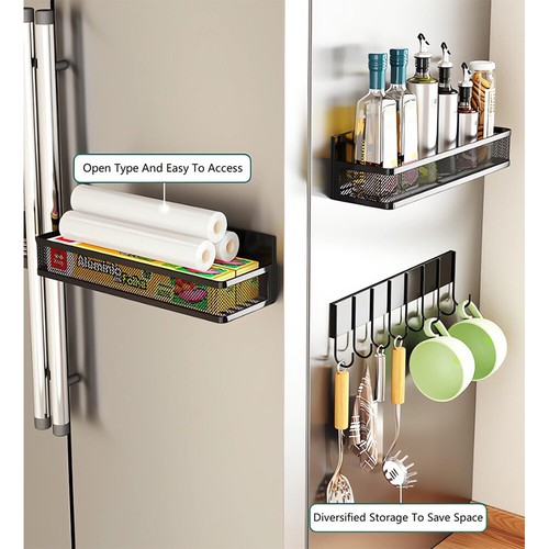 Kühlschrank Magnetisch Hängeregal Küchenregal Gewürzregal 3 Stücke Magnetische - Bild 5 von 15