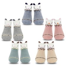 Little Girls Toddler Animal Cat Socks Kids Children Cotton Low Cut Ankle Sock...