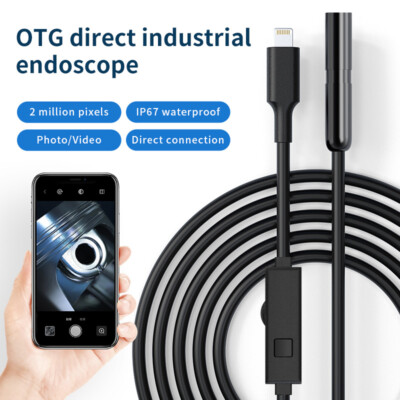9.9FT 8LED Borescope Endoscope Snake Inspection Camera for iPhone Android iOS