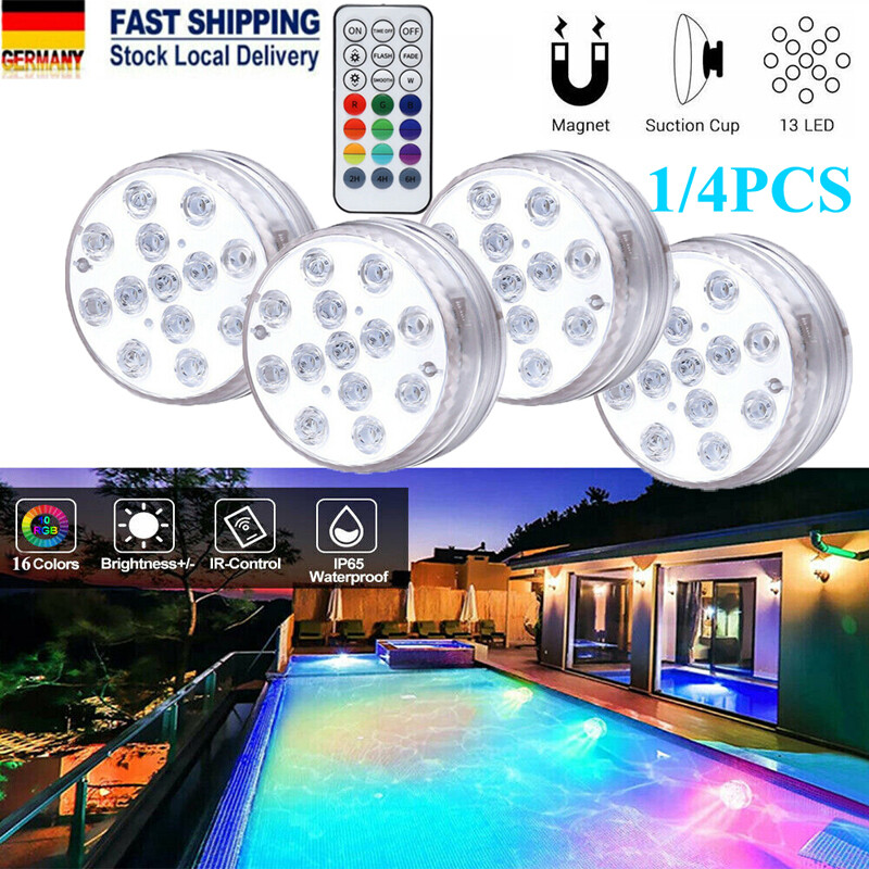 Schwimmende Pool-Lichter Mit Fernbedienung - 4er Set Für Garten & Party