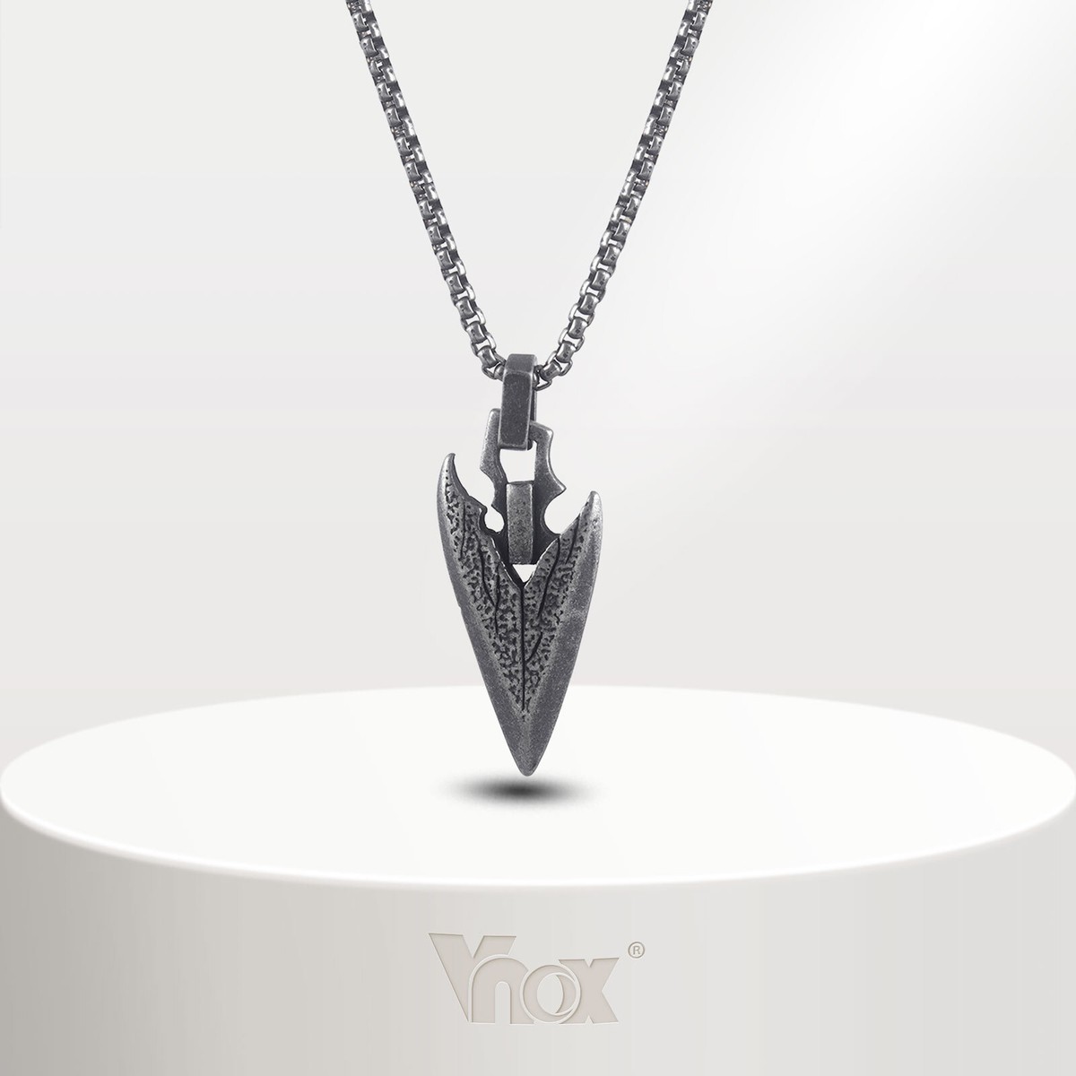 Vnox Mens Arrowhead Necklace Arrow Spear Head Stainless Steel
