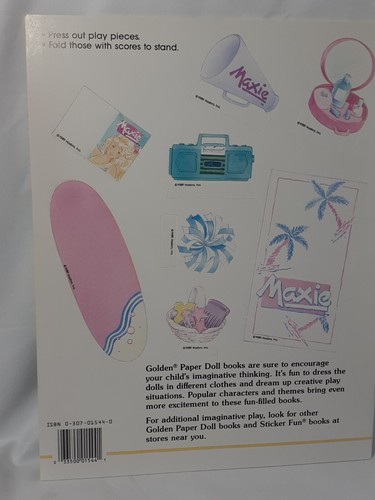 1989 NEU Barbie's Rival Maxie Papierpuppe 28 Teile TEEN FASHION Golden Book Hasbro - Bild 5 von 7