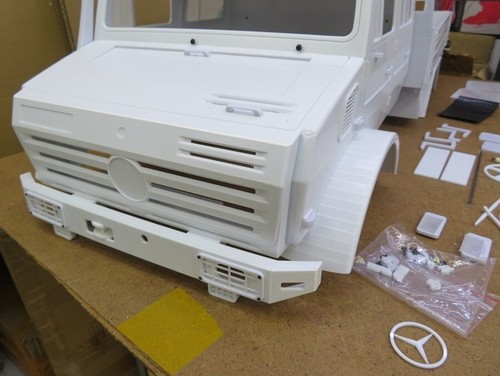 1/6 For SCX6 Mercedes-Benz Unimog U4000 Double Cab UNPAINTED Plastic Body Shell - Picture 20 of 20