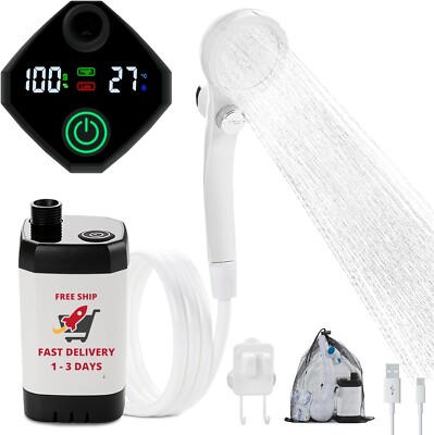 Ducha portátil de 6000 mAh para camping, ducha para exteriores, bomba de ducha