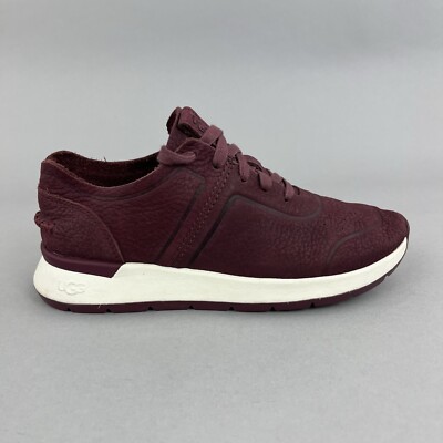 UGG Shoes Adaleen Burgundy Leder Schnürschuhe Sneaker Comfort Turnschuhe Schuhe UK3
