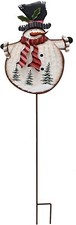 Christmas Snowman Garden Stake Decor Snowman Decoration, Outdoor Metal Yard Sign
