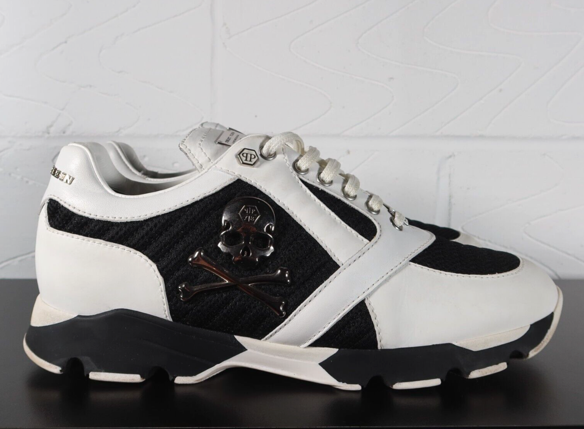 Mens Philipp Plein Snow Lake Black White Skull Smart Casual