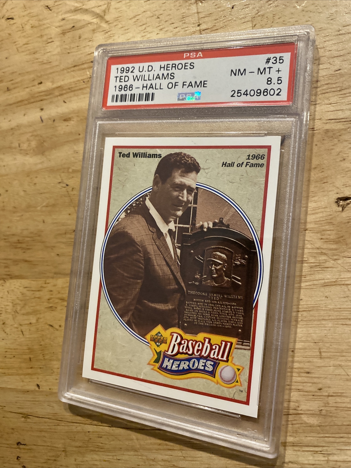 Ted Williams PSA 8.5 Vintage Baseball Card 1992 Upper Deck Boston Red Sox MLB view 5