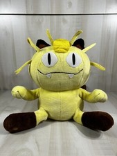 Rare 1999 jumbo 16  Pokemon Meowth 52 Plush Toy Hasbro Nintendo
