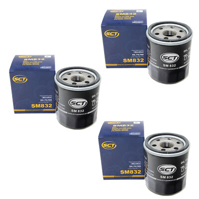 Ölfilter 3 X SCT SM 832 für Dacia Logan Nissan Kubi Renault Clio Twingo Kangoo