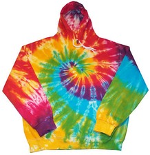 Tie Dye Hoodie Rainbow Design all sizes Hand dyed by Sunshine Clothing in the UK