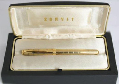 Parker Sonnet Crocodile Vermeil Fountain Pen 18Kt Gold Med Pt New In Box