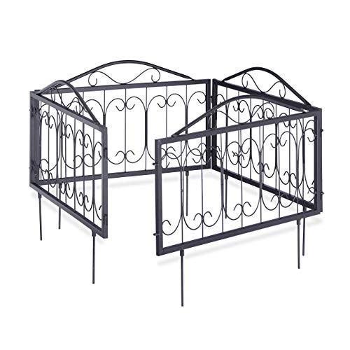 Juego gótico de 4 paneles de jardín de metal, estilo nostálgico, valla de patio para - Imagen 1 de 5