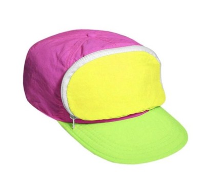 Fanny Pack hat for Your Head - 80s / 90s - Nylon Cap with Zipper Pocket and A...
