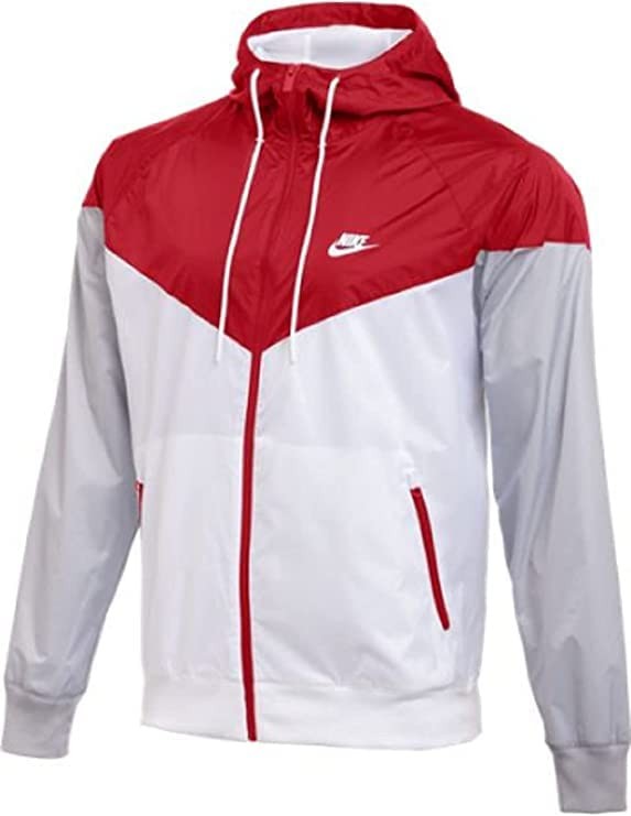 SACAI X NIKE NIKE TEAM GIACCA A VENTO UOMO WINDRUNNER con cappuccio (Scarlatto Bianco Small)