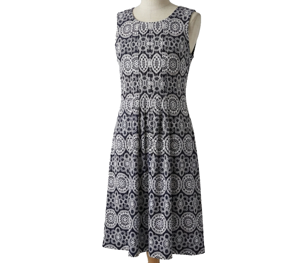 Perceptions New York Dress Women Medium Floral Fit Flare Knit Midi Pleated  | eBay