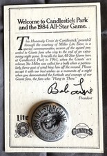 San Francisco Giants 1984 MLB All Star Game Croix de Candlestick Button on Card