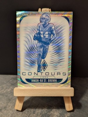 2025 Panini Phoenix - Contours Amon-Ra St. Brown /299 Silver Wave #11 Lions