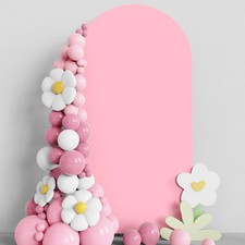 6.6FT Pink Fitted Spandex Wedding Arch Backdrop for Party Ceremony Decoration