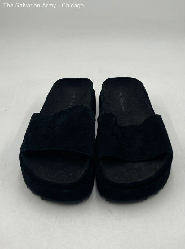 James Perse Womens Black Suede Open Toe Slip-On Slide Sandals Size US 8