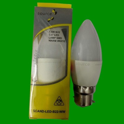 5x 5,5W (=40W) LED Ultra Low Energy, Instant On, Pearl 2700K Warmweiß BC B22