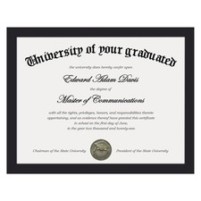 8.5x11 Certificate Frame Black Plexiglass for Diploma Document Wall or Tabletop