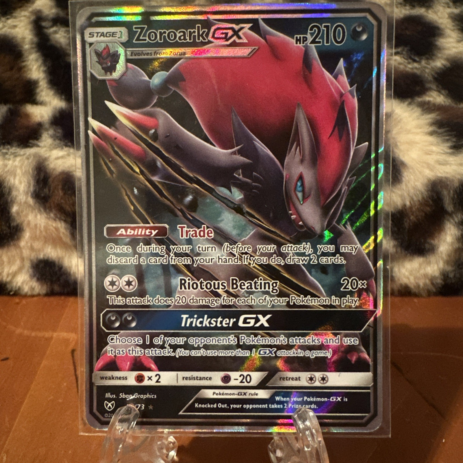 Pokémon TCG Zoroark GX Ultra Holo Rare Card 53/73 Shining Legends NM