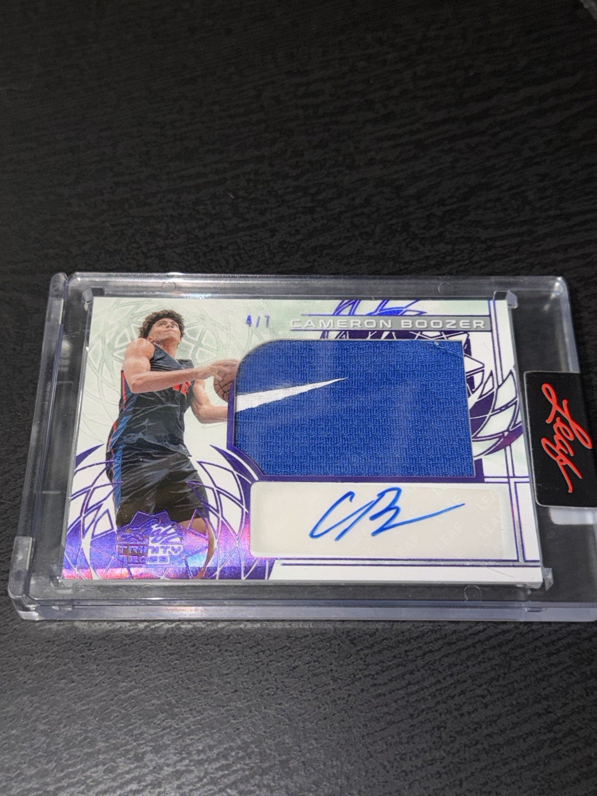 Cam Boozer—RC—AUTO—2025 Leaf—GAME USED PATCH—‘NIKE SWOOSH’—PURPLE—SSP—#/7—SEALED view 15