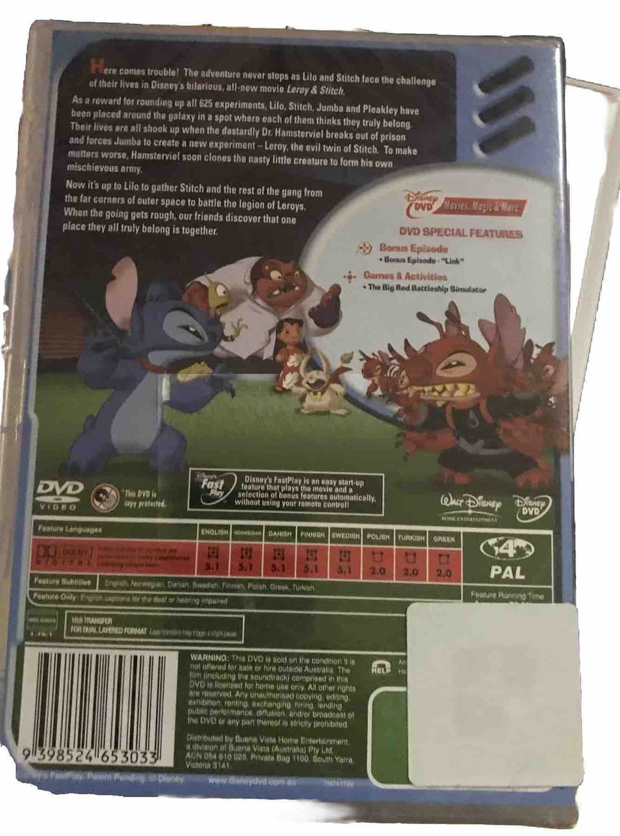 Leroy & Stitch (DVD, 2006) for sale online | eBay