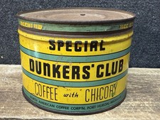 De colección Special Dunkers Club Café 1 Lbs Llave Viento Lata de Café Puerto Huron MI
