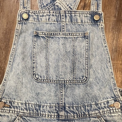 Gap Kids Girls Denim Shortalls Overalls Medium Wash Size XXL 18-20 EUC - Picture 2 of 5