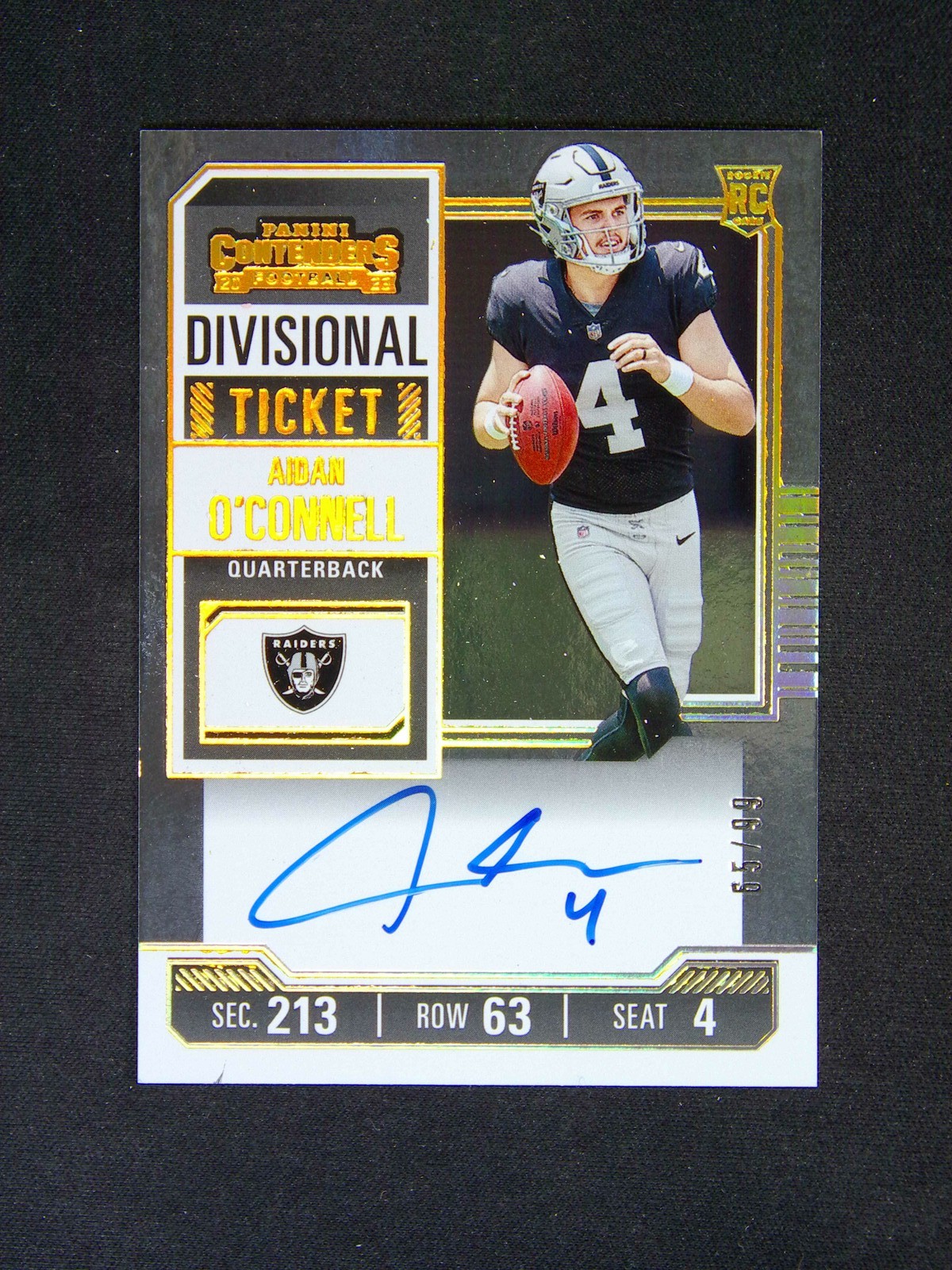 2023 Panini Contenders Aidan O'Connell #101 RC Rookie Auto /99