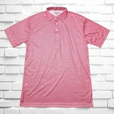 Collars  Co Dress Collar Polo Shirt Mens Medium Red White Houndstooth EUC